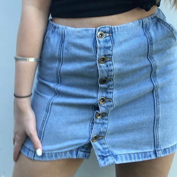Forever 21 Denim Mini Skirt - Picture 6 of 8